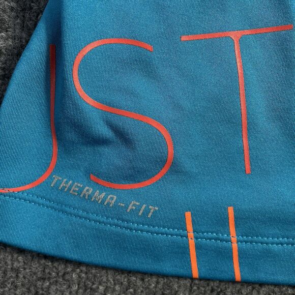 Nike Pro Combat Top Women’s Small Blue Dri-Fit Therma Fitted Thumb Holes Swoosh - Picture 5 of 13